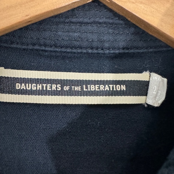 Daughters of the Liberation Women’s Size 2 Dark Blue 100% Cotton Snap Jacket - Picture 4 of 9